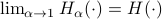 lim_{alpha rightarrow 1}H_{alpha}(cdot) = H(cdot)